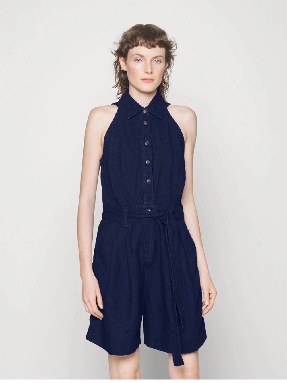 Banana Republic Indigo Denim Button-Front Romper - Picture 4 of 4